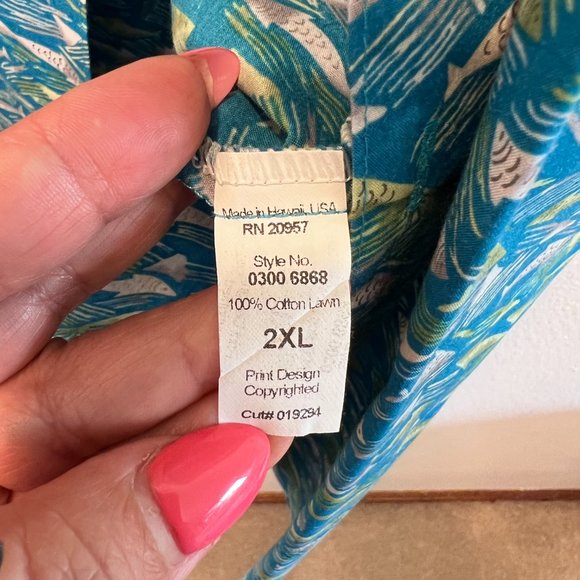 TORI RICHARD Men’s 2XL Aloha Shirt Short Sleeve Button Cotton pocket - Picture 10 of 12